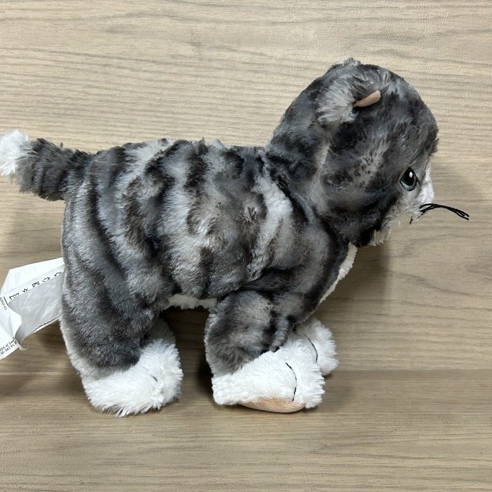 IKEA LILLEPLUTT CUTE GRAY AND WHITE STRIPPED CAT 9" Plush STUFFED ANIMAL Toy - Picture 5 of 7
